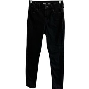Old Navy Womens Hi Rise Straight Jeans Black Denim Size 2 Cotton Stretch